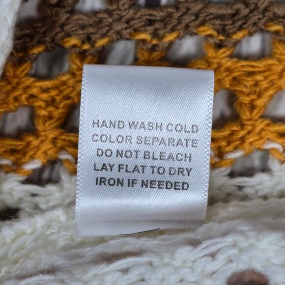 LE LIS COLLECTION Crochet Striped Button‎ Front Crop Top Women Size M - Picture 5 of 7